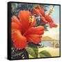 Hibiscus Beach Day-Kerne Erickson-Framed Stretched Canvas