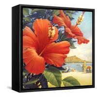 Hibiscus Beach Day-Kerne Erickson-Framed Stretched Canvas