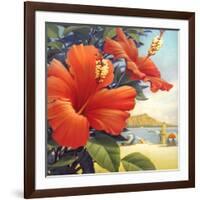 Hibiscus Beach Day-Kerne Erickson-Framed Art Print