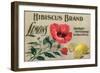 Hibiscus Brand - San Diego, California - Citrus Crate Label-Lantern Press-Framed Art Print