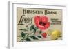 Hibiscus Brand - San Diego, California - Citrus Crate Label-Lantern Press-Framed Art Print