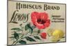 Hibiscus Brand - San Diego, California - Citrus Crate Label-Lantern Press-Mounted Art Print