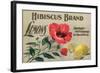 Hibiscus Brand - San Diego, California - Citrus Crate Label-Lantern Press-Framed Art Print