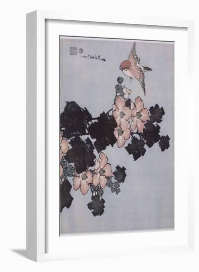 Hibiscus et moineau-Katsushika Hokusai-Framed Giclee Print