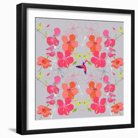 Hibiscus Repeat, 2013-Anna Platts-Framed Giclee Print