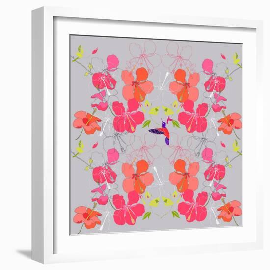 Hibiscus Repeat, 2013-Anna Platts-Framed Giclee Print