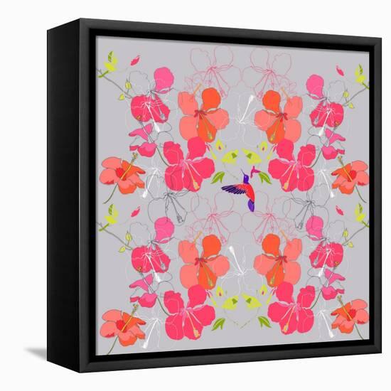 Hibiscus Repeat, 2013-Anna Platts-Framed Stretched Canvas