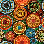 African Seamless Background with Dots and round Shapes-Hibrida13-Stretched Canvas