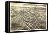 Hickory, North Carolina - Panoramic Map-Lantern Press-Framed Stretched Canvas