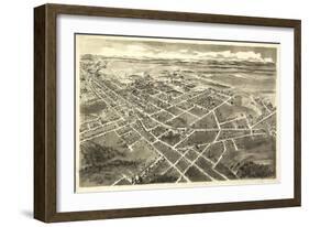 Hickory, North Carolina - Panoramic Map-Lantern Press-Framed Art Print