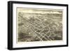 Hickory, North Carolina - Panoramic Map-Lantern Press-Framed Art Print