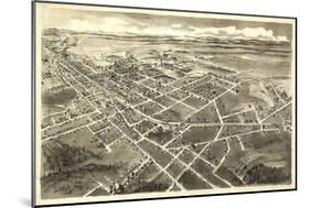 Hickory, North Carolina - Panoramic Map-Lantern Press-Mounted Art Print