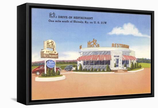 Hicks's Drive-In Restaurant, Roadside Retro-null-Framed Stretched Canvas