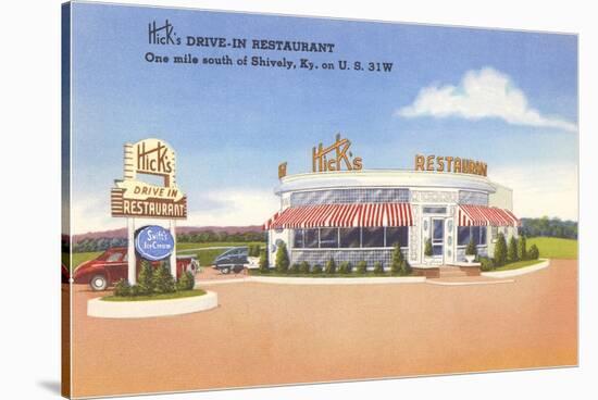 Hicks's Drive-In Restaurant, Roadside Retro-null-Stretched Canvas