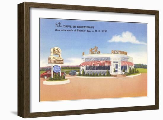 Hicks's Drive-In Restaurant, Roadside Retro-null-Framed Art Print