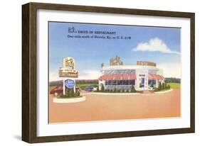 Hicks's Drive-In Restaurant, Roadside Retro-null-Framed Art Print