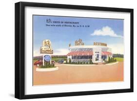 Hicks's Drive-In Restaurant, Roadside Retro-null-Framed Art Print