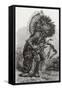 Hidatsa Warrior Dancing-Science Source-Framed Stretched Canvas