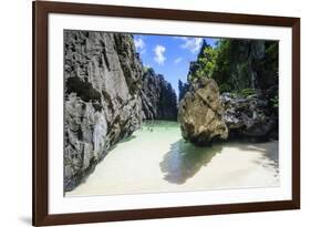 Hidden Bay with Crystal Clear Water in the Bacuit Archipelago, Palawan, Philippines-Michael Runkel-Framed Photographic Print