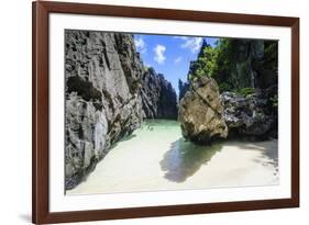 Hidden Bay with Crystal Clear Water in the Bacuit Archipelago, Palawan, Philippines-Michael Runkel-Framed Photographic Print