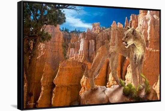 Hidden Canyon-2-Gordon Semmens-Framed Stretched Canvas