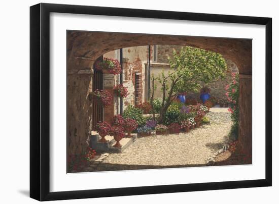 Hidden Garden - Villa Di Camigliano Tuscany-Richard Harpum-Framed Art Print