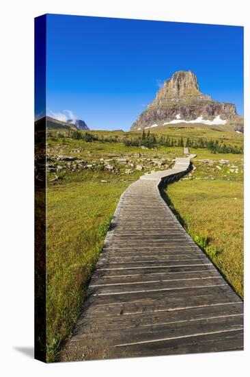 Hidden Lake Trail at Logan Pass under Clements Mountain, Glacier National Park, Montana-Russ Bishop-Stretched Canvas