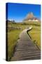 Hidden Lake Trail at Logan Pass under Clements Mountain, Glacier National Park, Montana-Russ Bishop-Stretched Canvas