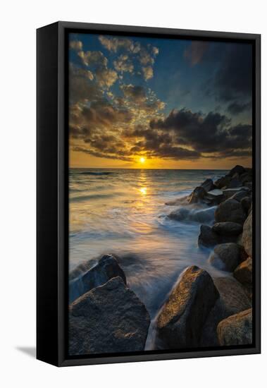 Hidden Stairs to the Beach in Carlsbad, Ca-Andrew Shoemaker-Framed Stretched Canvas