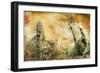 Hidden Temples of Ancient Civilisation - Artwork in Painting Style (From My Cambodian Series)-Maugli-l-Framed Art Print