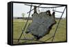 Hide Stretched on Native American Tanning Frame, North Dakota-Angel Wynn-Framed Stretched Canvas