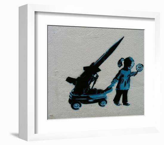 Hide-Banksy-Framed Art Print