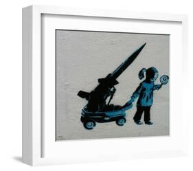 Hide-Banksy-Framed Art Print