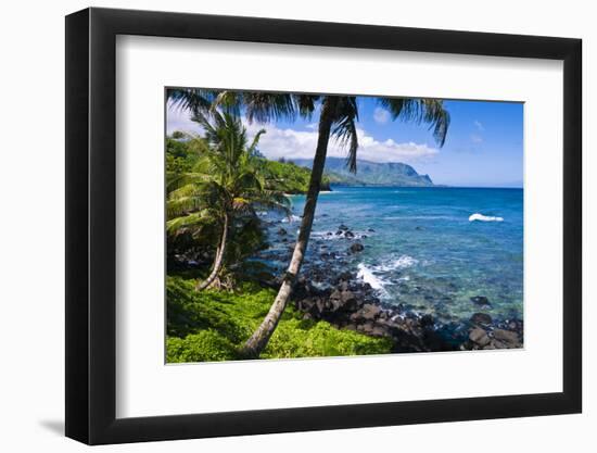 Hideaways Beach and the Na Pali Coast, Island of Kauai, Hawaii, USA-Russ Bishop-Framed Photographic Print