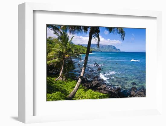 Hideaways Beach and the Na Pali Coast, Island of Kauai, Hawaii, USA-Russ Bishop-Framed Photographic Print