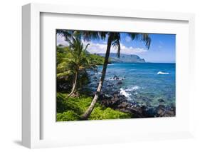 Hideaways Beach and the Na Pali Coast, Island of Kauai, Hawaii, USA-Russ Bishop-Framed Photographic Print