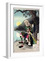 Hideyoshi Blowing a Conch Shell, from '100 Phases of the Moon'-Tsukioka Kinzaburo Yoshitoshi-Framed Giclee Print