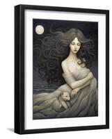 Hiding from the Moon-Sasha-Framed Giclee Print