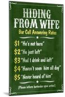 Hiding From Wife Bar Phone Fees Poster-null-Mounted Poster