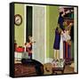 "Hiding the Presents", December 7, 1957-Richard Sargent-Framed Stretched Canvas