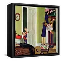 "Hiding the Presents", December 7, 1957-Richard Sargent-Framed Stretched Canvas