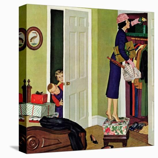 "Hiding the Presents", December 7, 1957-Richard Sargent-Stretched Canvas