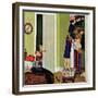 "Hiding the Presents", December 7, 1957-Richard Sargent-Framed Giclee Print