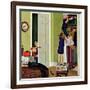 "Hiding the Presents", December 7, 1957-Richard Sargent-Framed Giclee Print