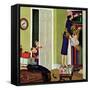 "Hiding the Presents", December 7, 1957-Richard Sargent-Framed Stretched Canvas