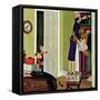 "Hiding the Presents", December 7, 1957-Richard Sargent-Framed Stretched Canvas