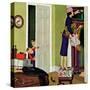 "Hiding the Presents", December 7, 1957-Richard Sargent-Stretched Canvas
