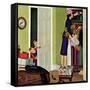 "Hiding the Presents", December 7, 1957-Richard Sargent-Framed Stretched Canvas