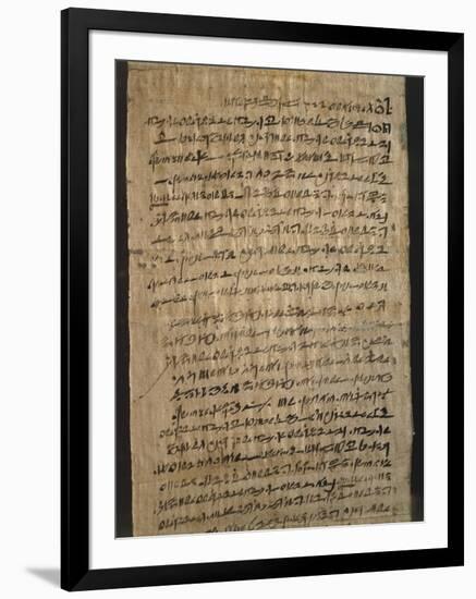 Hieratic Script on a Papyrus-null-Framed Premium Giclee Print