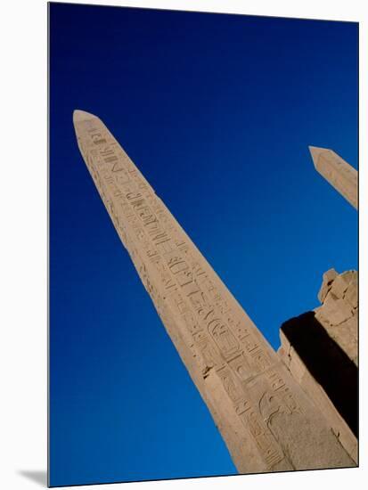 Hieroglyphic Covered Obelisk Towers over Karnak Ruins, Luxor, Egypt-Cindy Miller Hopkins-Mounted Photographic Print